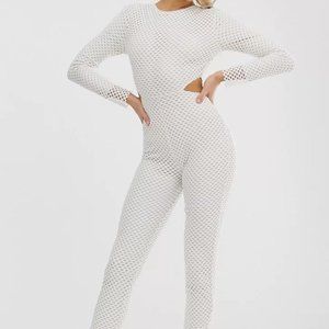 Not White, But Off White  Size 14 PeeK A Boo Jumpsuit